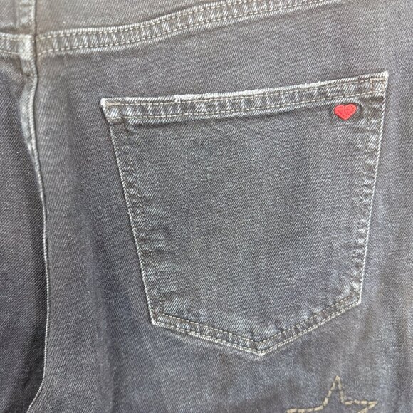Sundry Womens Denim Jeans Star Embroidery Dark Wash Cropped Size 30 Stylish - Picture 8 of 11